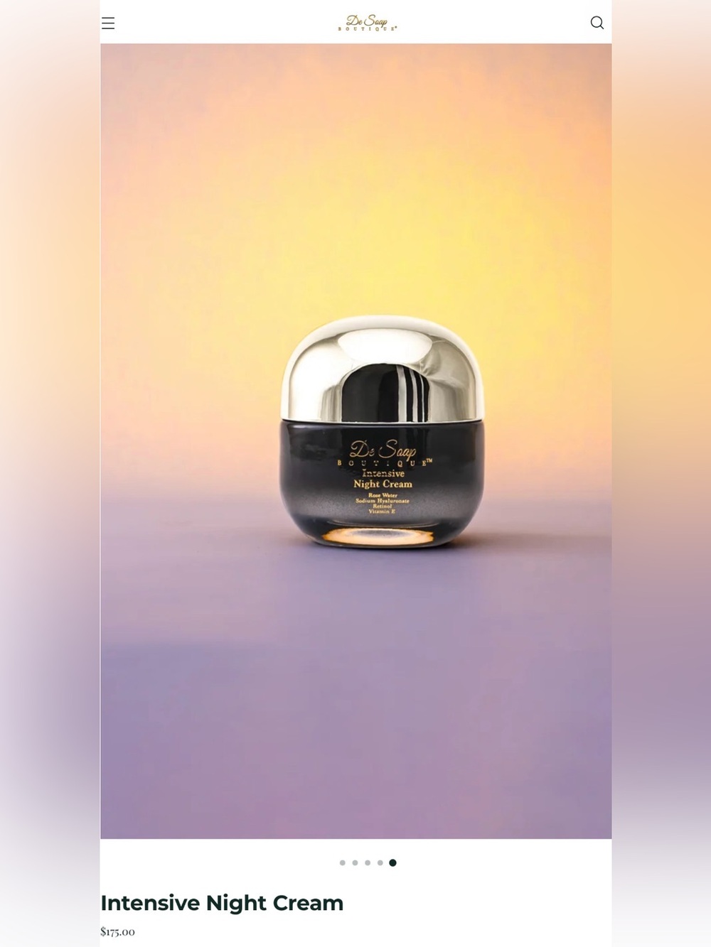 De Soap Intensive Night Cream